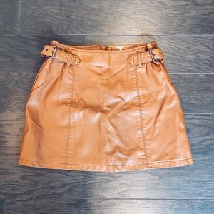FREE PEOPLE Leather Mini Skirt